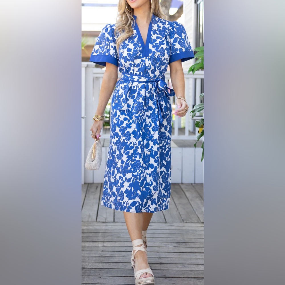 Pinch Avara Boutique NWT Cayleigh Dress blue and white XXL